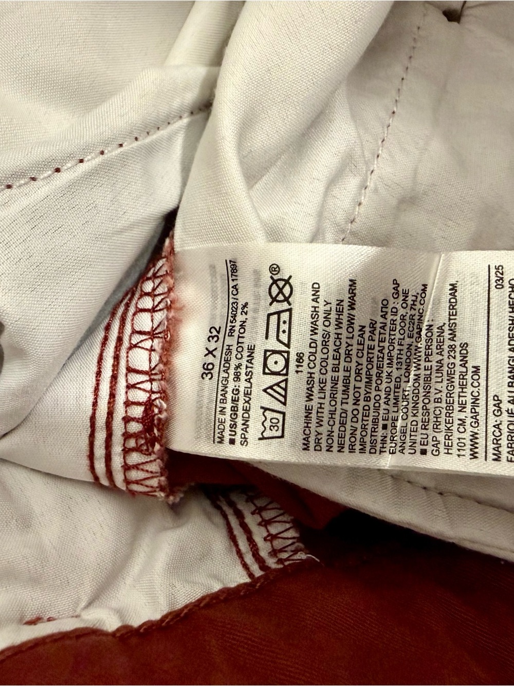 GAP Men's Slim Chinos Rust-Brown - Picture 4 of 5